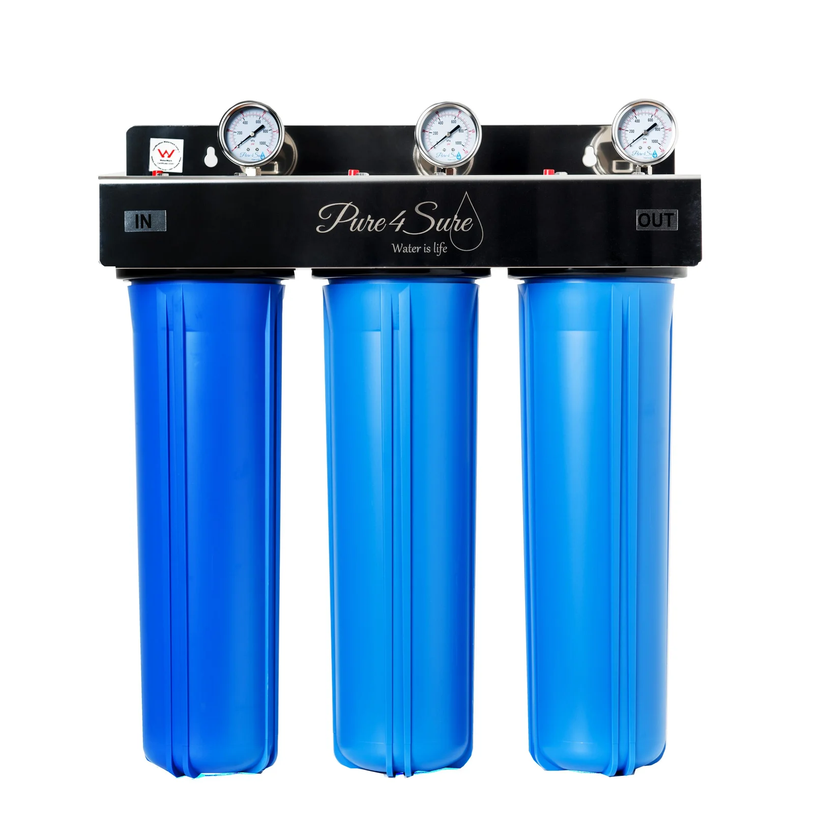 3-Stage Watermarked Whole House Water Filtration System- 20″x4.5″